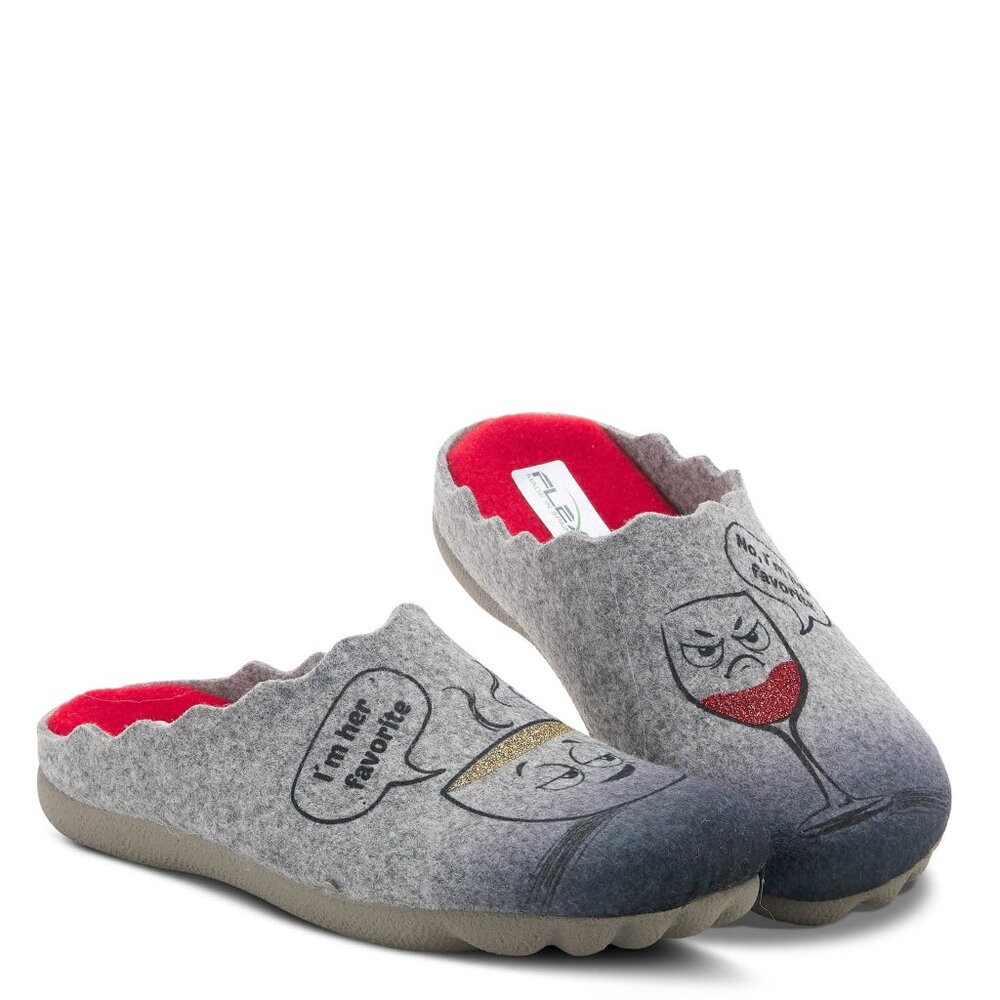 Coffee & Wine Graphic Slippers | Cocktail Lover Gift | Indoor Outdoor | NWT